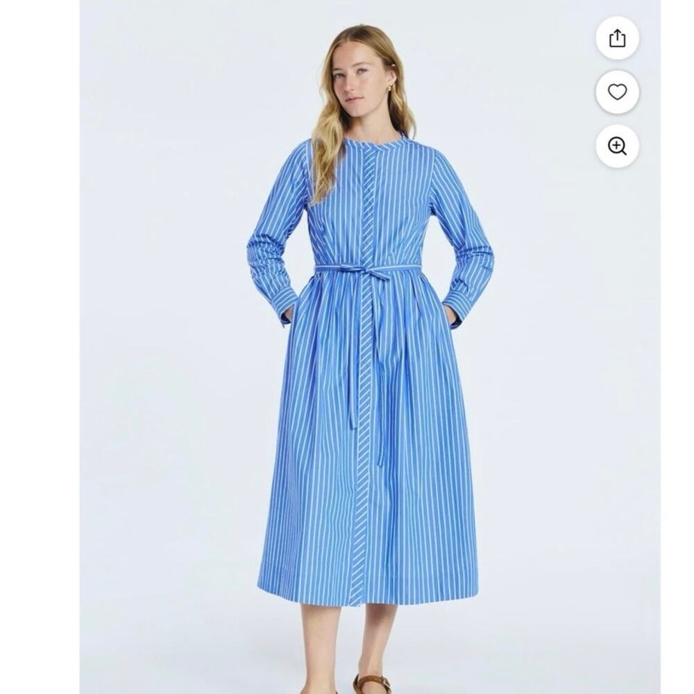 Free Assembly Blue Stripe Cotton Midi‎ Shirtdress Size Small